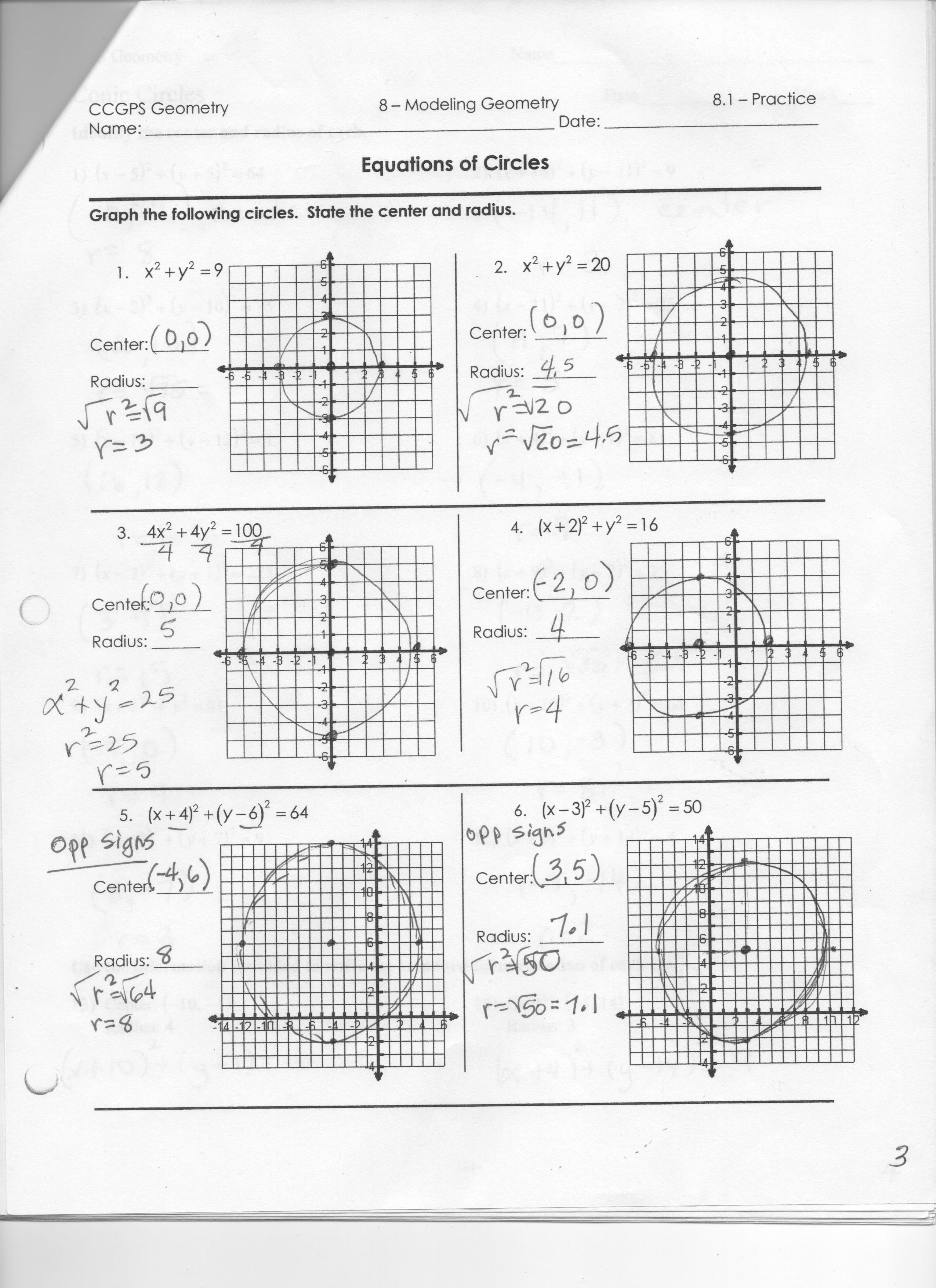 geometry circle equations
